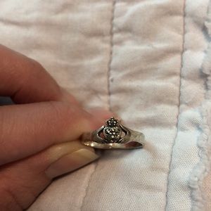 Sterling Silver Claddagh Ring with Rhinestones